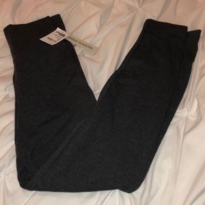grey high-waisted leggings
